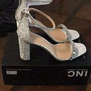 Silver Strappy Rhinestone Heels for Special Occasions